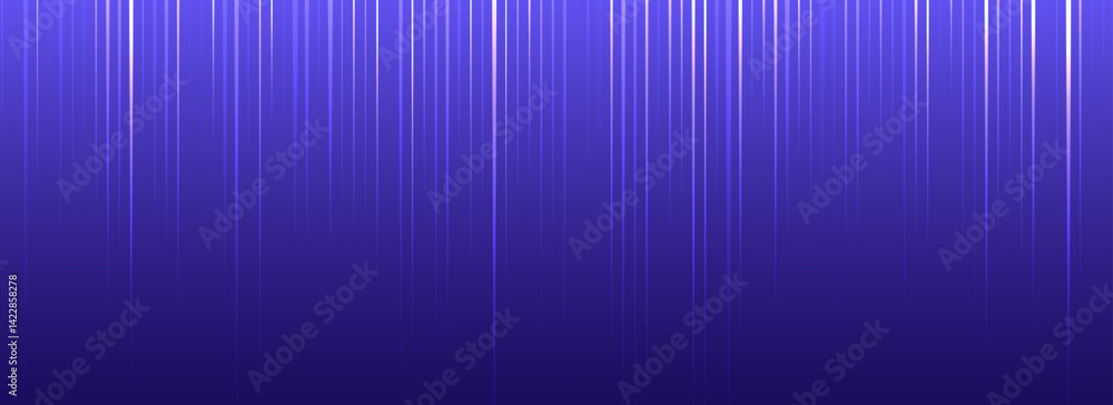 Poster Bright neon streaks wallpaper. Vertical glowing light stripe background. Straight trail flare dynamic concept. Shining rays and beams design elements. Purple tech laser pattern backdrop. Vector 