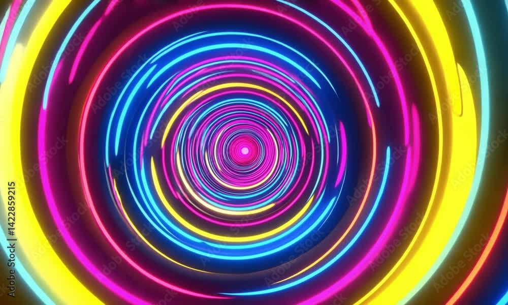 Poster retro animated background with interwoven lines and circular motion made with generative ai technolo