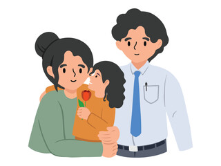 Happy Family cartoon background Illustration