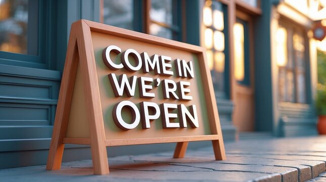 Come In Were Open sign beckons customers