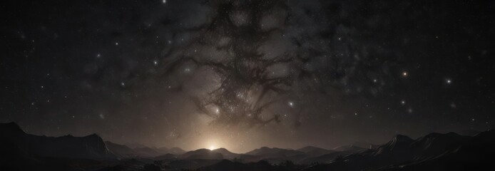 Millions of stars shimmering in inky blackness, celestial tapestry ,  Milky Way,  mysterious