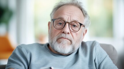 Mature man with neutral expression