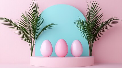 Obraz premium Easter egg display modern studio decorative scene creative environment aesthetic viewpoint festive concept