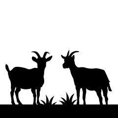 Goat Shilhouette Illustration Vector