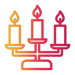 candelabra Line Gradient Icon