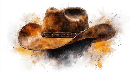 cowboy hat clipart watercolor illustration watercolor style digital design illustration - photo for design