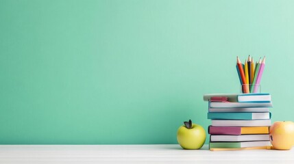 Back-to-school supplies on a desk