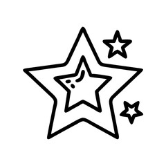 Star icon illustration, symbol of creativity and achievement, minimalist design, monochrome style