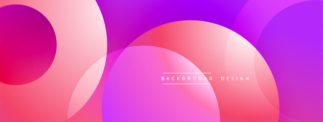 Abstract background features overlapping circles, gradients shifting from pinks to purples. Modern design evokes fluidity, softness, visual harmony. Minimalist aesthetic suitable for digital projects.