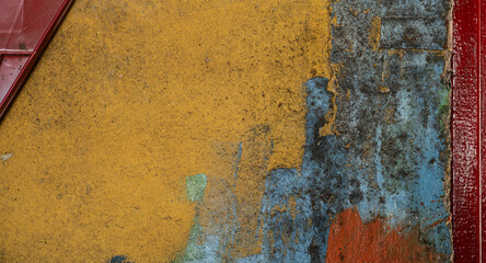 fondo horizontal de muro pintado envejecido - foto de stock 