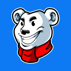 White polar bear cartoon vector
