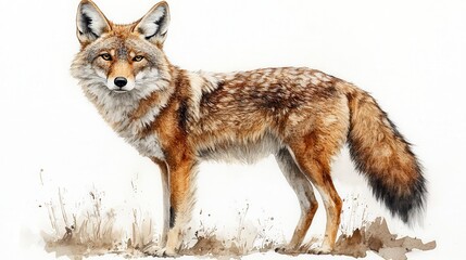 Obraz premium coyote clipart watercolor art illustration detailed illustration - image for design