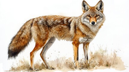 Fototapeta premium coyote clipart watercolor illustration illustrative clipart collection illustration - stock photo