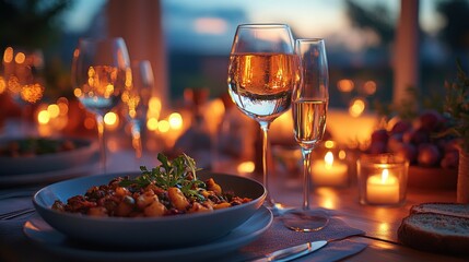 cozy dinner party setting with a focus on comfort delicious food and relaxed vibes - image for design