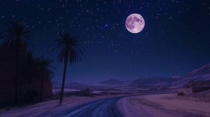 Desert Moonlit Night