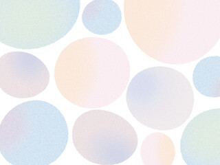 やさしいパルテルカラーの丸・泡のノイズグレデーションイラスト背景素材