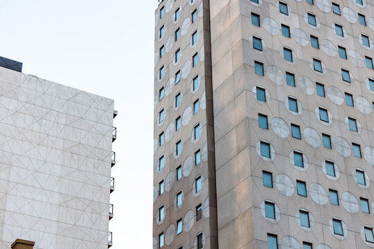 Unusual patterned architecture design of high rise buildings in the Adelaide CBD