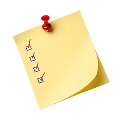 Checklist on Yellow Note - AI Generated Concept