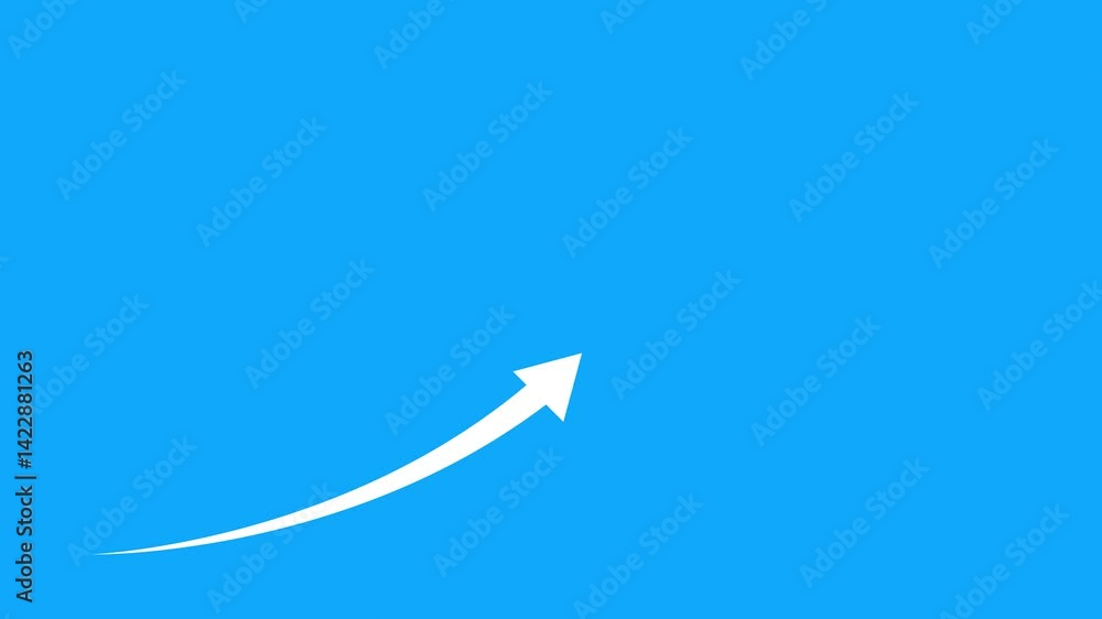 Aufkleber Abstract arrow business graph icon animation on a background.