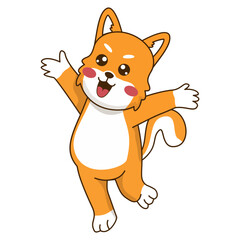 Cute Dog Mascot Character. Vector Illustration in Cartoon Style.