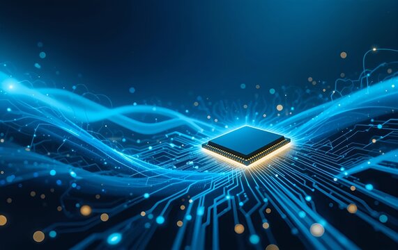 Semiconductor Digital Technology Background Image, Computer Chip Future Banner Texture Advertising Poster