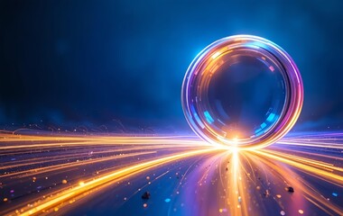 Round sphere and ray background image, lighting, abstract, gradation, banner texture advertising poster