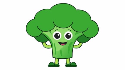 Fototapeta premium funny cartoon broccoli