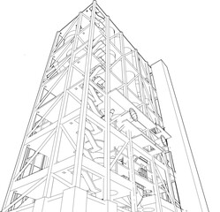Fototapeta premium 3D illustration of industrial project