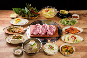Korean style pork set meal
