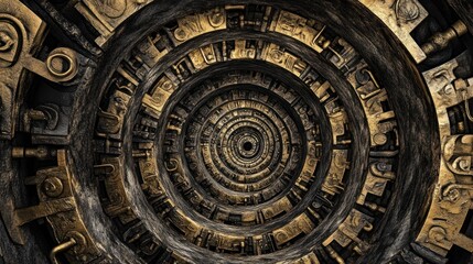 Obraz premium Concentric Spiral of Ornate Metalwork