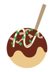 たこ焼きのベクターイラスト。素材、屋台、夏祭り