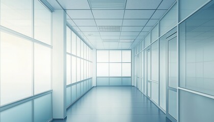 Fototapeta premium Empty Office Hallway Signifying Economic Risk and Uncertainty in Business