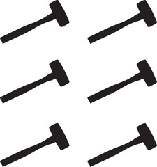 Geometric vector silhouette dead blow hammer design. 