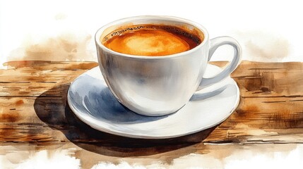 cup with coffee clipart watercolor illustration detailed illustration - photo for design