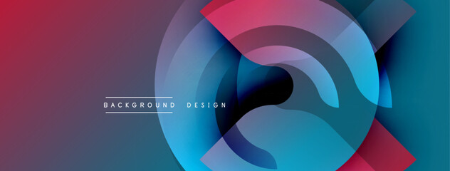 Abstract geometric design. Concentric circles overlap, creating dynamic visual effect. Colors blendpurple, blue, pinkforming modern background. Smooth gradients enhance depth.