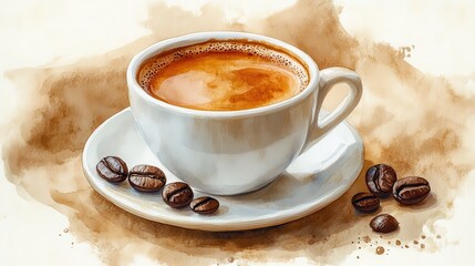 cup with coffee clipart watercolor illustration illustrative clipart collection illustration - image for design
