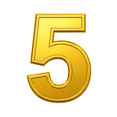 3d gold number 5