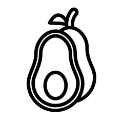 Avocado Vector Line Icon Design