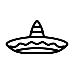 Sombrero Vector Line Icon Design