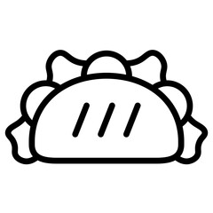 Tacos and Salsa Vector Line Icon Design