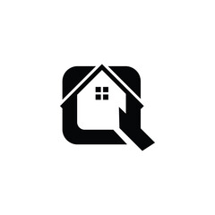 Logo design letter Q eith home.ai