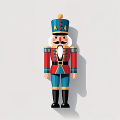 nutcracker on plain white background illustration icon logo concept 