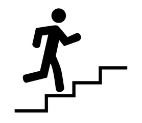 Walk Up Stairs Icon Vector 