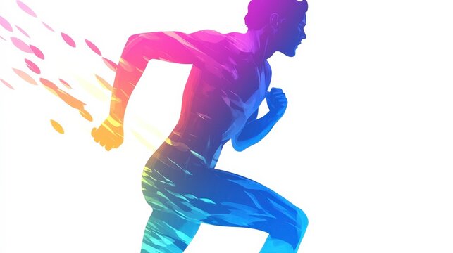 Vibrant Sprinting Athlete in Action