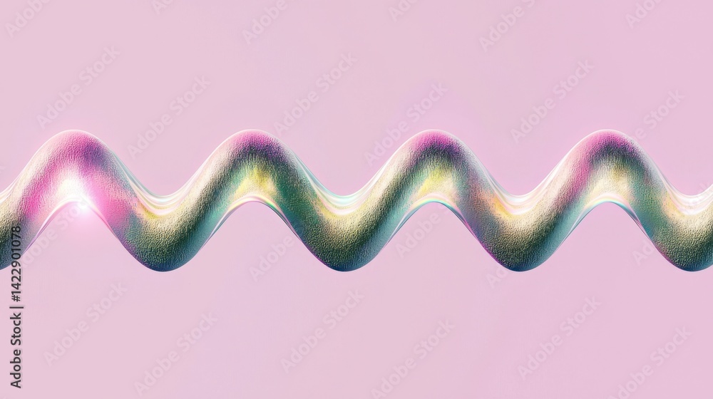 Canvas Prints colorful wavy line on soft pink background with smooth texture