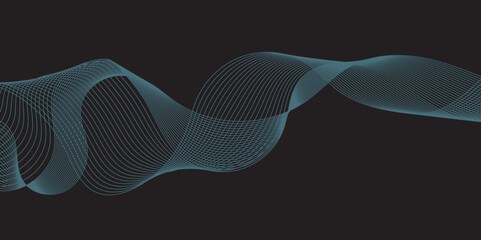Modern multicolor gradient flowing wave lines, Parallel lines of vibrant color, Stylized line art background, curving and wavy gradient lines against a black background.	