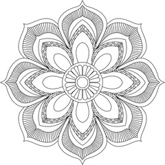 Mandala, Decor, Indian, Coloring, Drawing, Picture, Pattern, Relaxation, Meditation