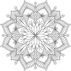 Mandala, Decor, Indian, Coloring, Drawing, Picture, Pattern, Relaxation, Meditation