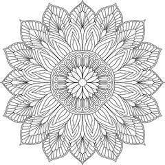 Mandala, Decor, Indian, Coloring, Drawing, Picture, Pattern, Relaxation, Meditation