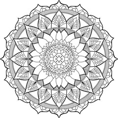 Mandala, Decor, Indian, Coloring, Drawing, Picture, Pattern, Relaxation, Meditation